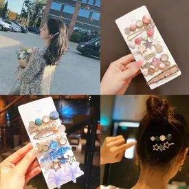 16 PCS Pearl Hair Clips Set, Cute Hair Barrettes, Boho Fancy Hairpin Accessories Headwear Styling Tools for Women Girls Decorative Wedding-051-16PCS-#01