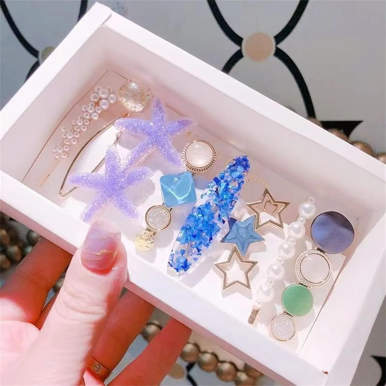 16 PCS Pearl Hair Clips Set, Cute Hair Barrettes, Boho Fancy Hairpin Accessories Headwear Styling Tools for Women Girls Decorative Wedding-051-16PCS-#01