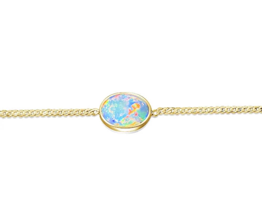 18kt Yellow Gold Opal fine bracelet