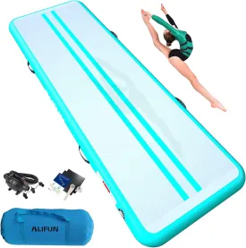 ALIFUN Inflatable Gymnastics Tumbling Track Mat Air Training Mat 6.6-20ft Non Slip for Home/Gym/Yoga with Pump