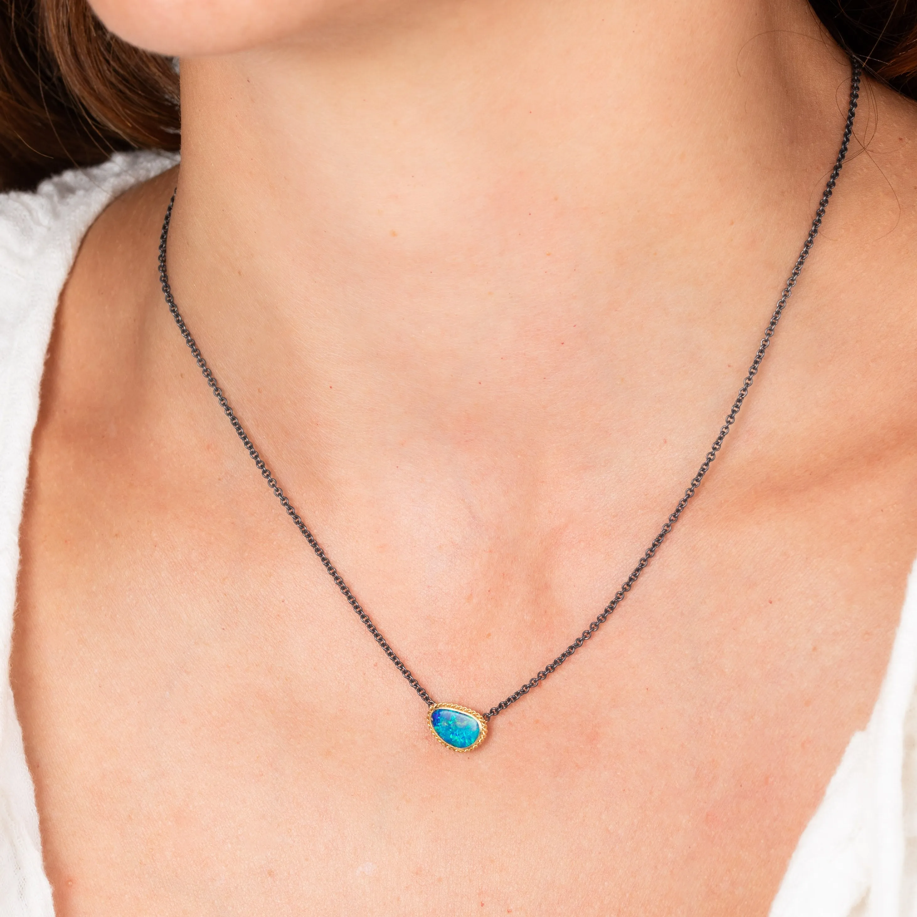 Australian Opal Oceanic Contrast Necklace