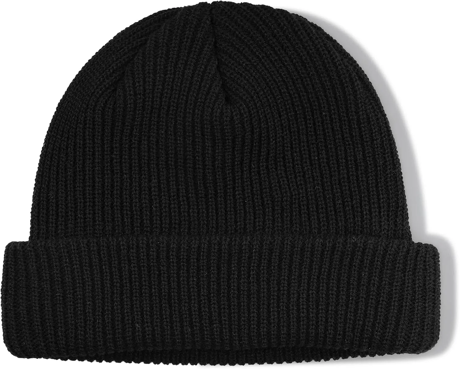 Clakllie Trawler Beanie Watch Hat Knit Cuffed Skullcap Roll-up Edge Stocking Hats Rolled Cuff Knitted Hat Ski Cap