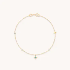 Cosmic Star Opal Charm Bracelet in Solid Gold