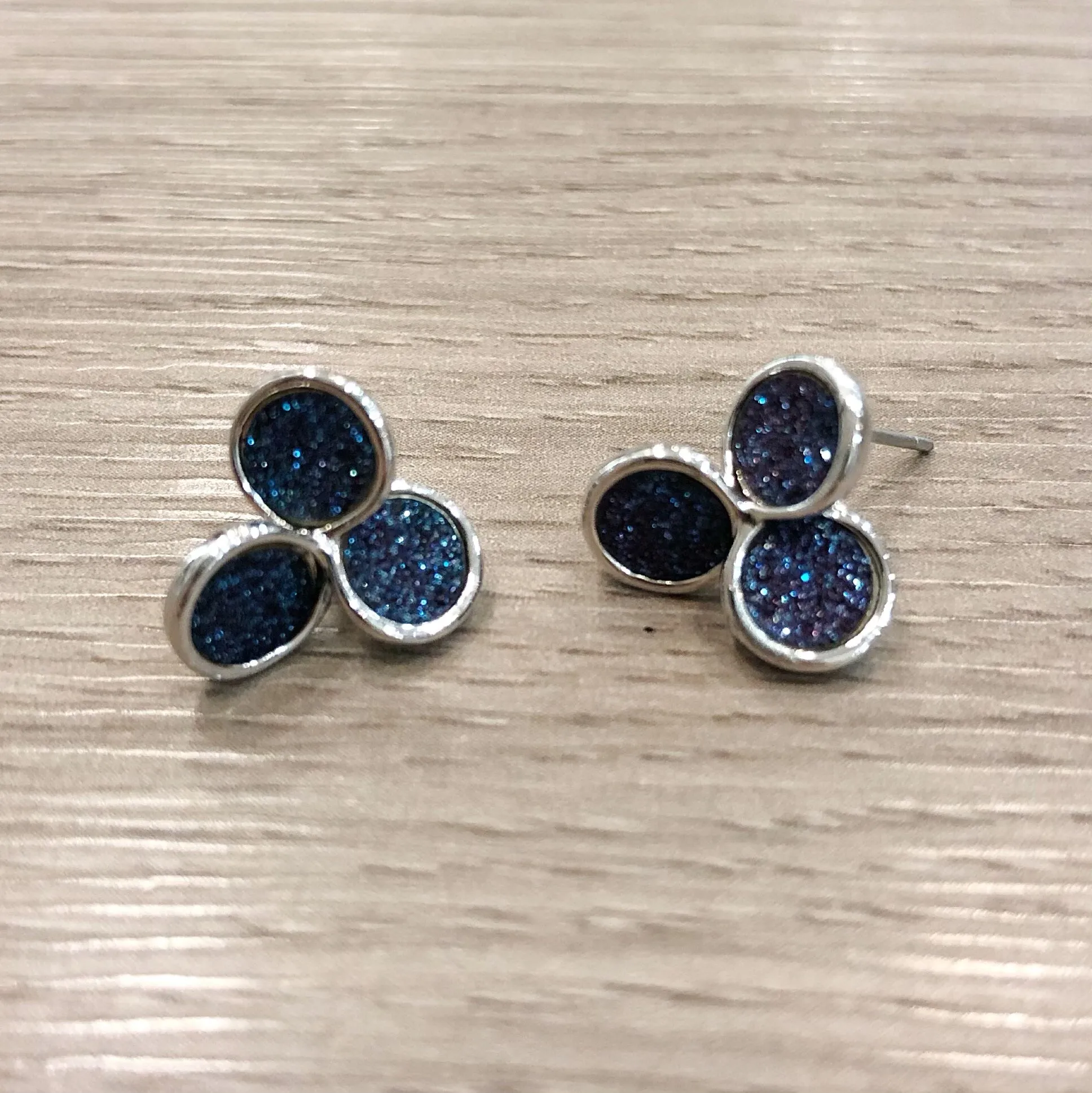 Crystal Dust Tri Infinity Earrings