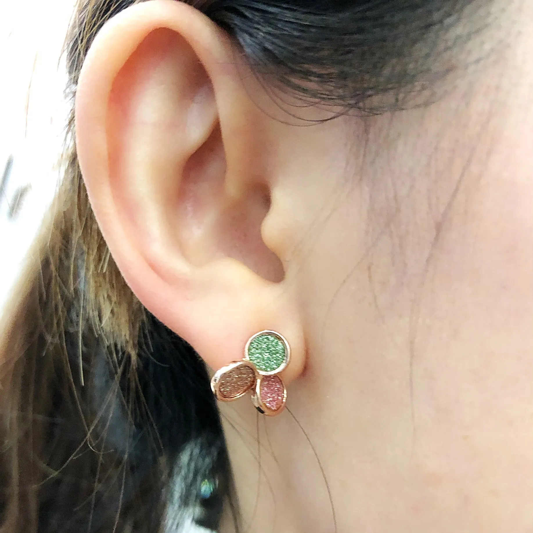 Crystal Dust Tri Infinity Earrings