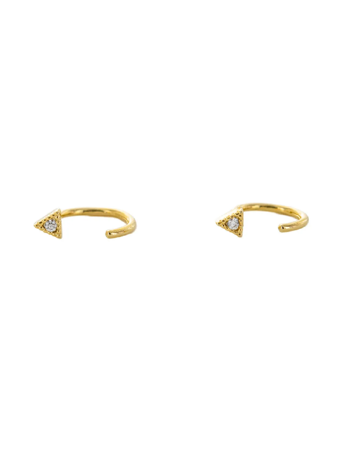 CZ Triangle Curved Earrings