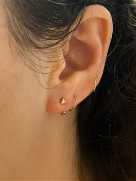 CZ Triangle Curved Earrings
