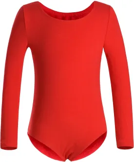 DANSHOW Girls' Team Basic Long Sleeve Leotard for Toddler Gymnastics Dance Ballet