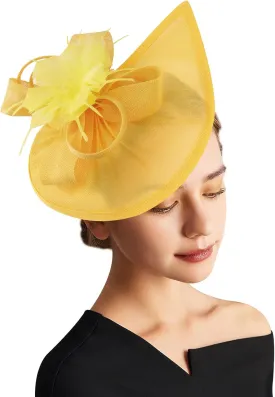 DRESHOW Women Fascinator Hats Tea Party Hat Vintage Pillbox Hat Headband for Cocktail