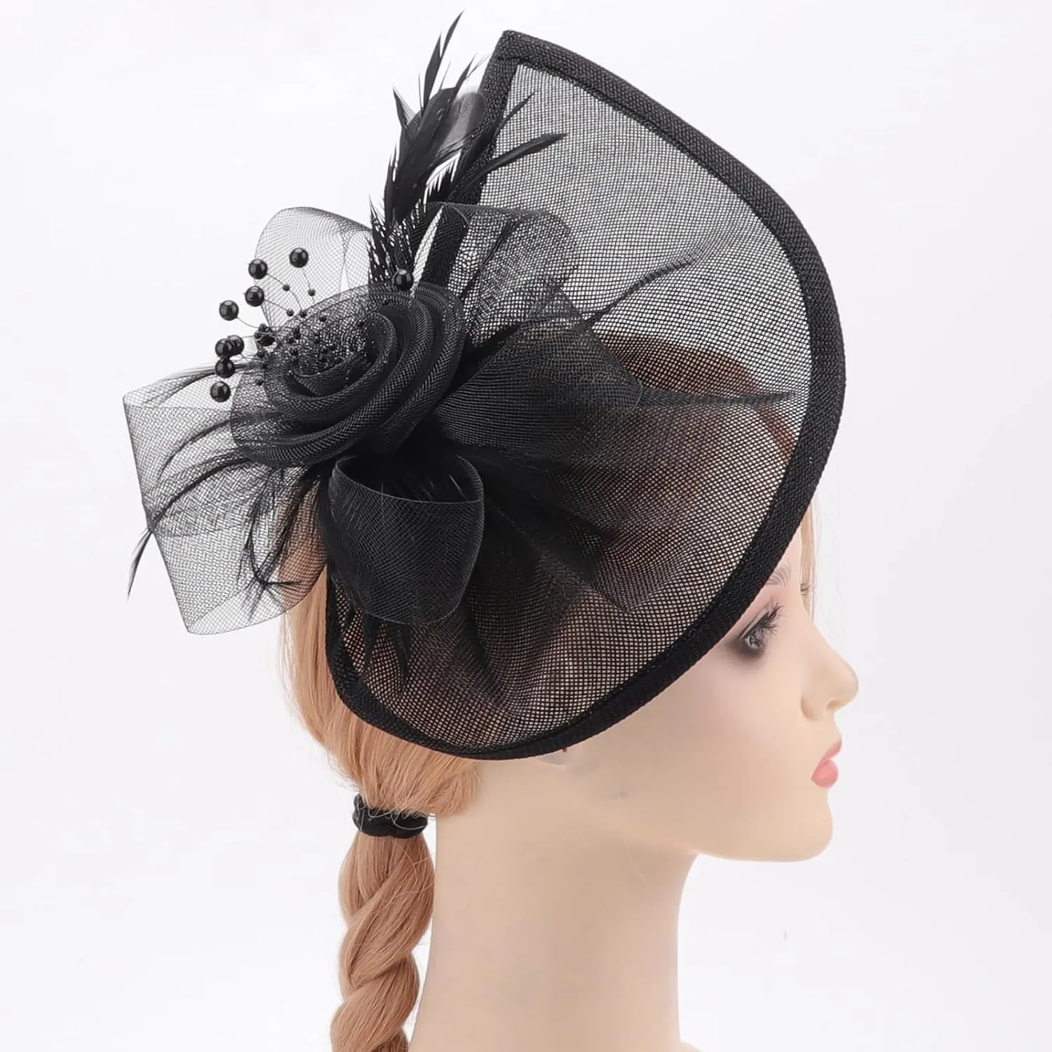 DRESHOW Women Fascinator Hats Tea Party Hat Vintage Pillbox Hat Headband for Cocktail