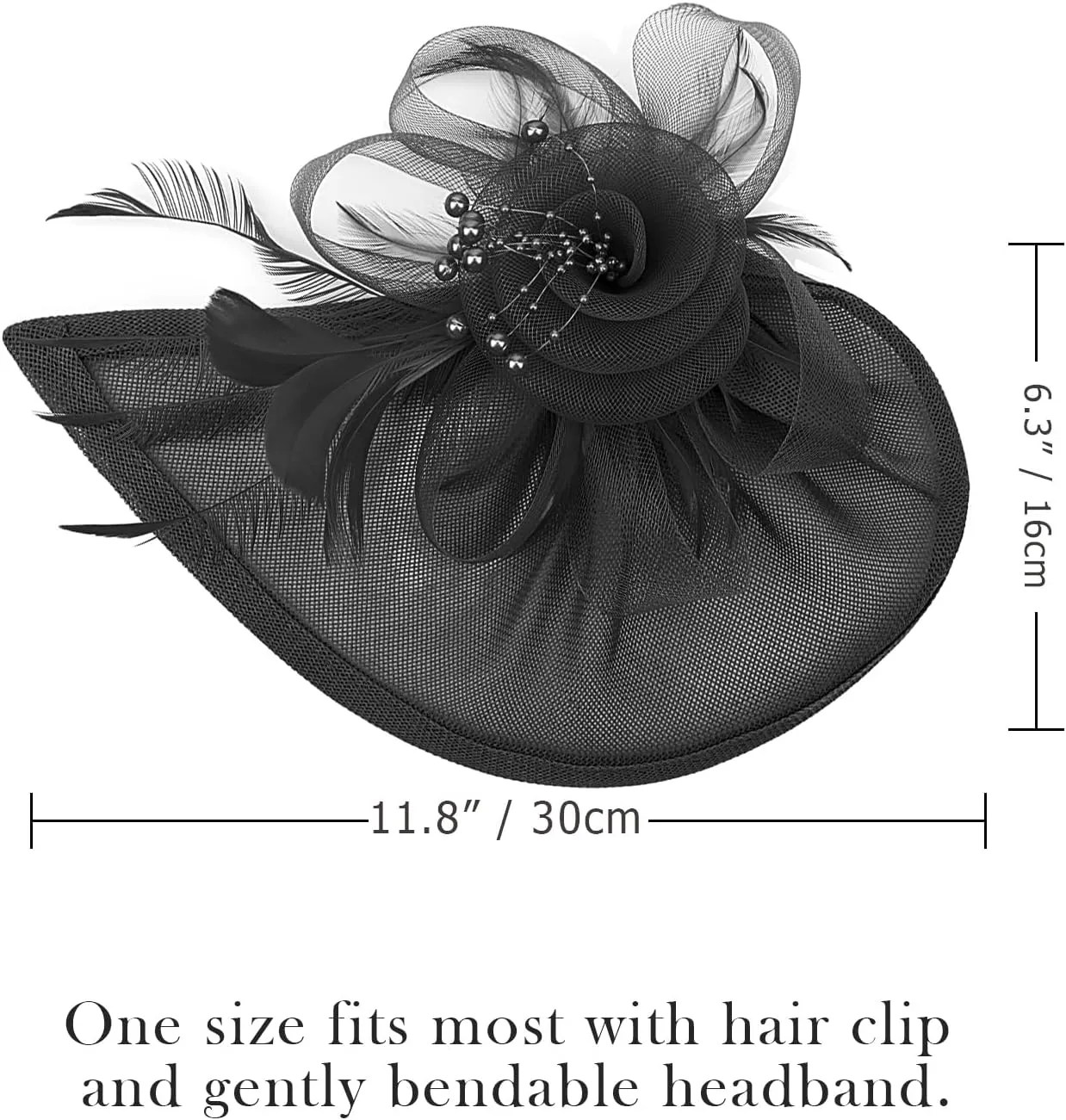 DRESHOW Women Fascinator Hats Tea Party Hat Vintage Pillbox Hat Headband for Cocktail