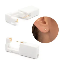 Ear Piercing 2 mm Bazel Crystal Gold Plated Self Piercer