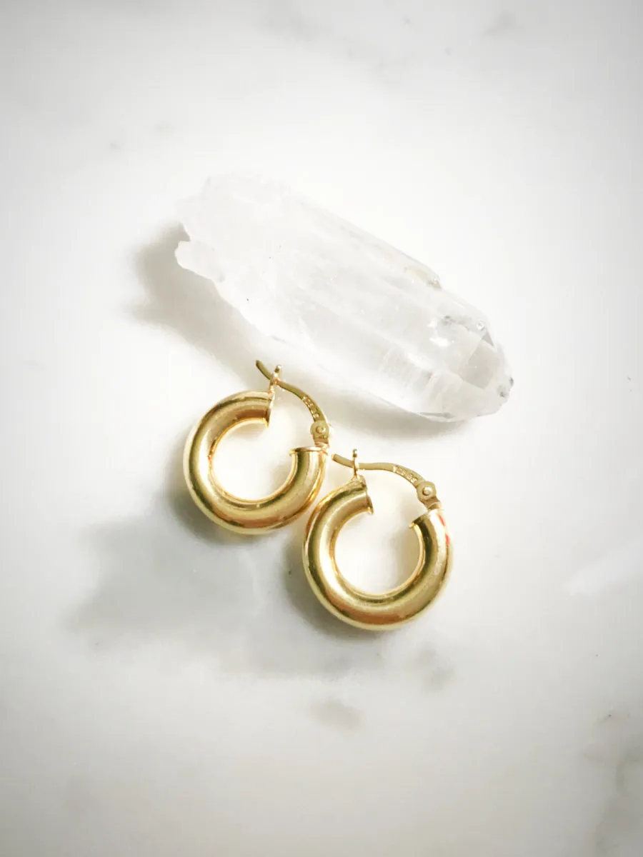 Gold Vermeil Tube Hoops