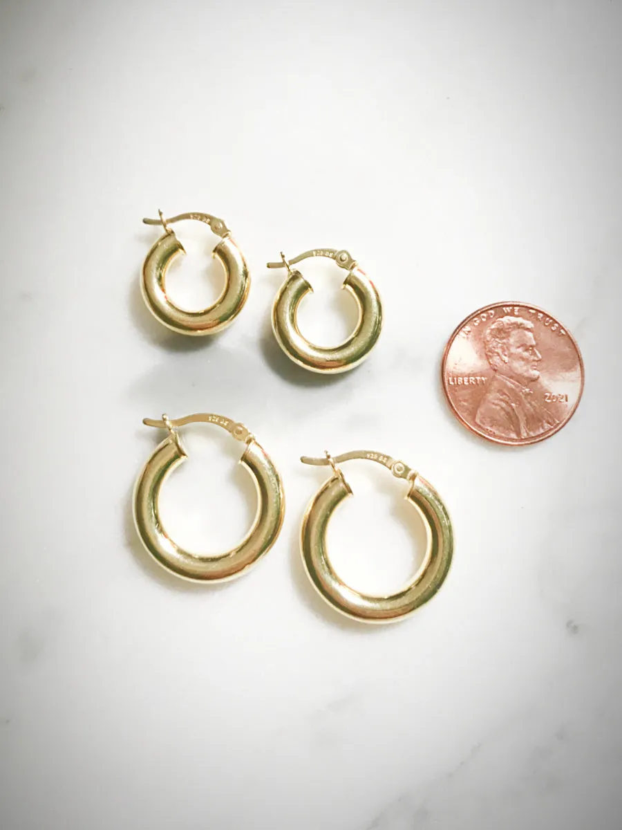 Gold Vermeil Tube Hoops