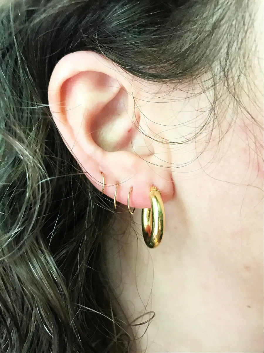 Gold Vermeil Tube Hoops