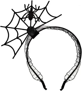 Halloween Headband Spider Web Hair Hoop Cosplay Devil Headband