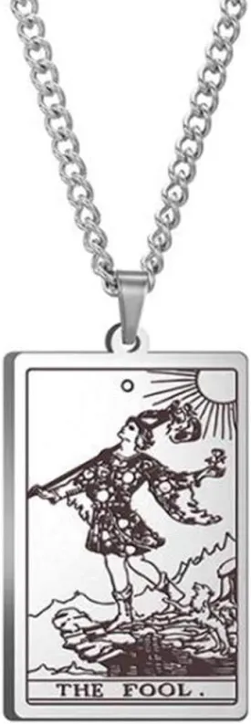 Jude Jewelers Retro Vintage Stainless Steel Tarot Card Rider Waite Pendant Necklace