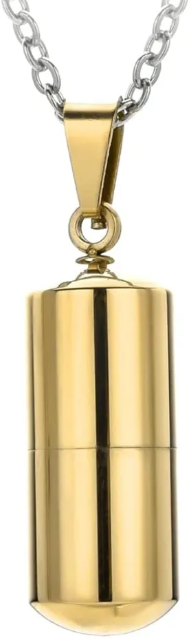 Jude Jewelers Stainless Steel Capsule Medicine Pill Cocktail Party Statment Holiday Pendant Necklace