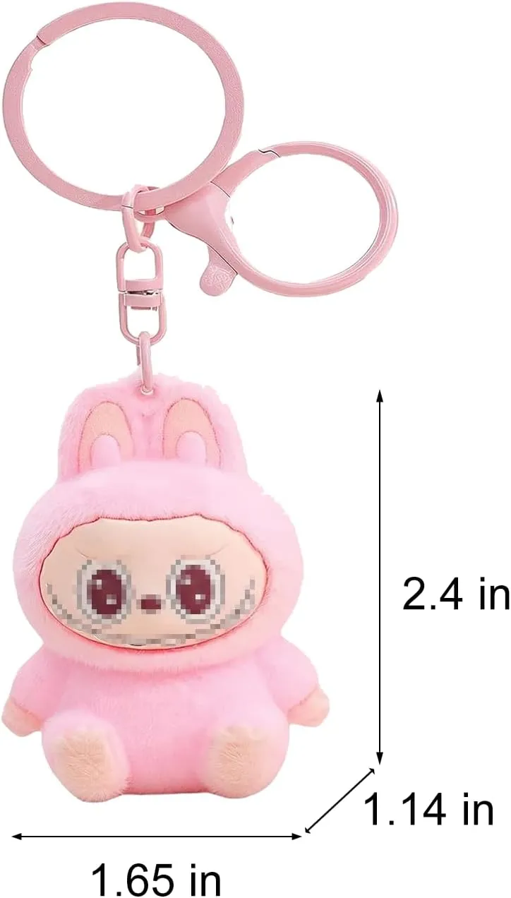 Key Chain Flocking Cartoon MonstersCute Kawaii Monster Key Chain Bag Charm Gift For Women