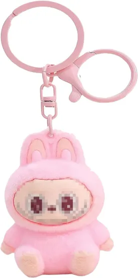 Key Chain Flocking Cartoon MonstersCute Kawaii Monster Key Chain Bag Charm Gift For Women