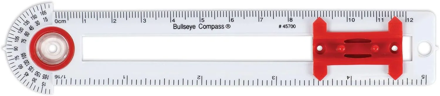 Learning Resources SAFE-T Bullseye Compass, Ruler, Protractor, Early Geometry, Math Class Accessories, Ages 8 , Multicolor, Model:45701