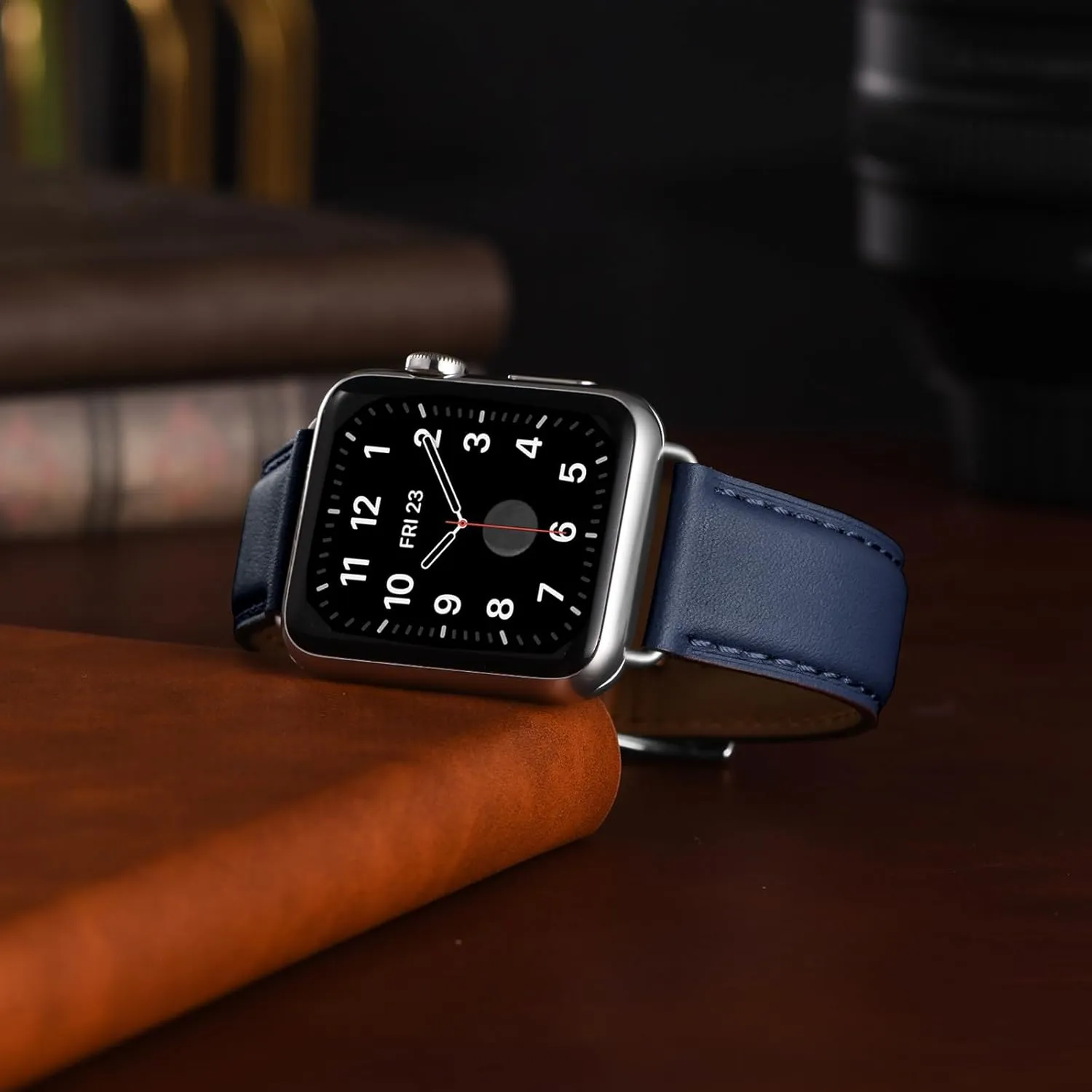 Leather Bands Compatible with Apple Watch Band 38mm 40mm 41mm 42mm 44mm 45mm 46mm 49mm, Genuine Leather Wristband Starp for iWatch SE Series 10 9 8 7 6 5 4 3 2 1 Ultra for Women Men
