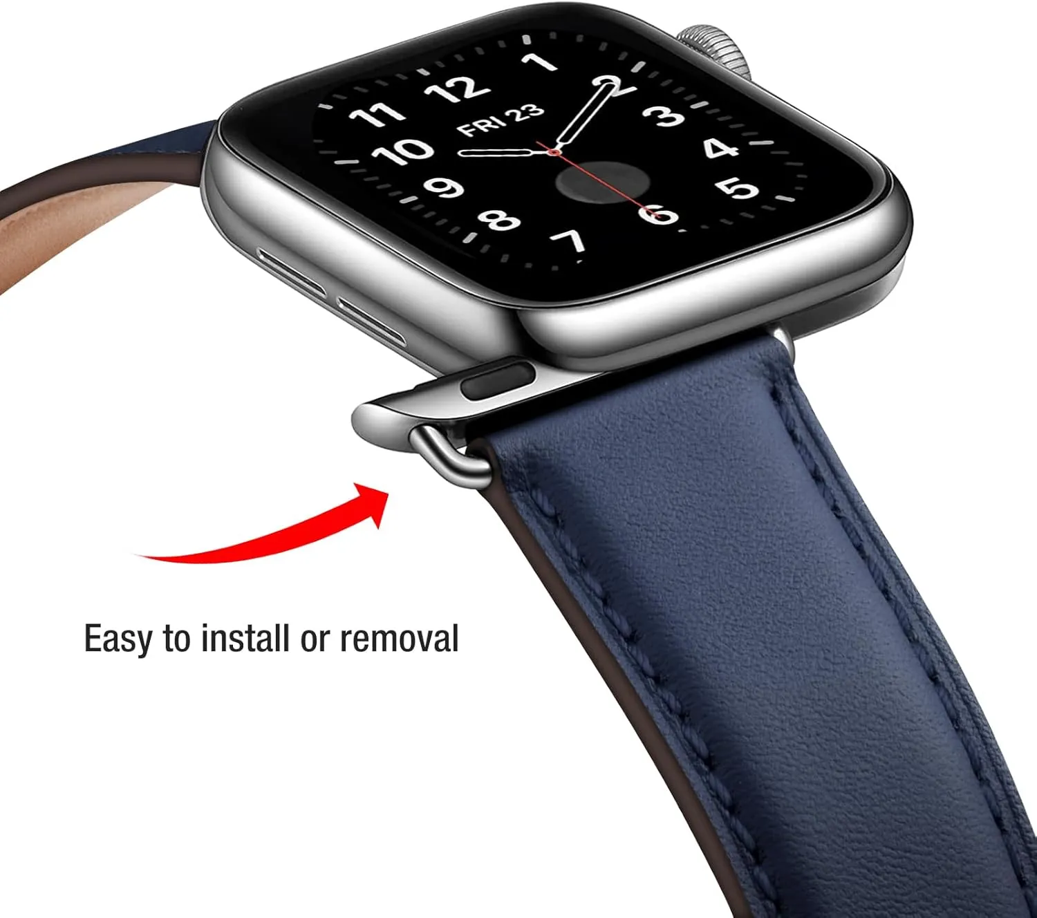 Leather Bands Compatible with Apple Watch Band 38mm 40mm 41mm 42mm 44mm 45mm 46mm 49mm, Genuine Leather Wristband Starp for iWatch SE Series 10 9 8 7 6 5 4 3 2 1 Ultra for Women Men