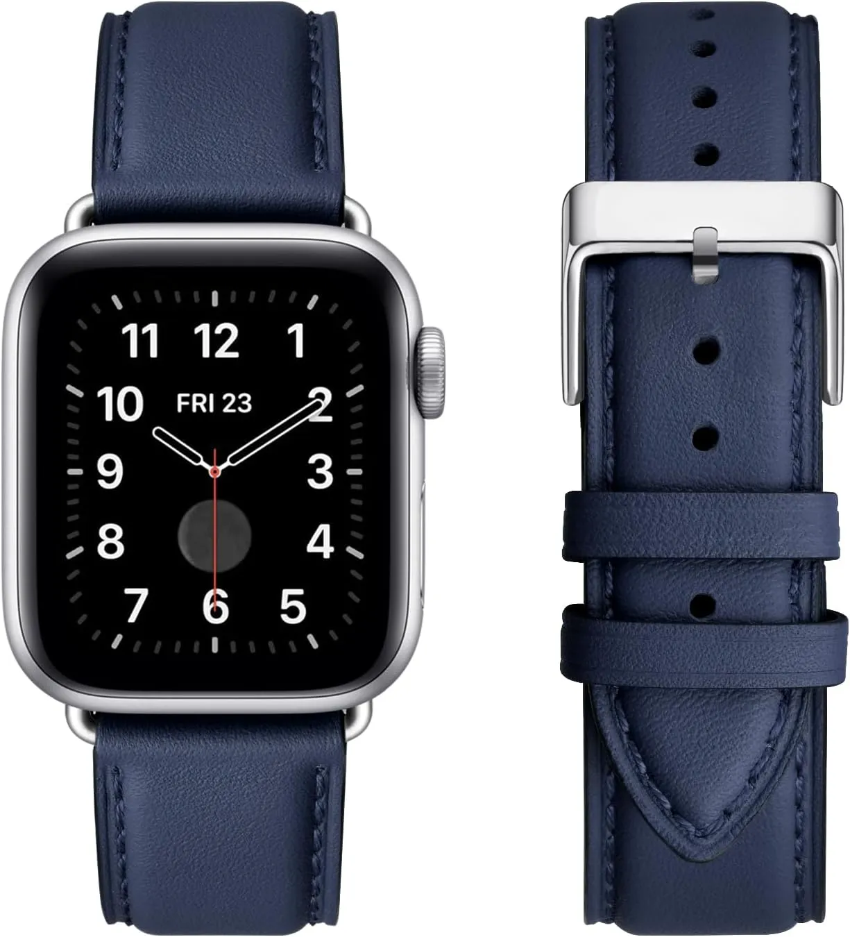 Leather Bands Compatible with Apple Watch Band 38mm 40mm 41mm 42mm 44mm 45mm 46mm 49mm, Genuine Leather Wristband Starp for iWatch SE Series 10 9 8 7 6 5 4 3 2 1 Ultra for Women Men