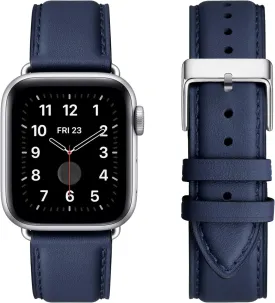 Leather Bands Compatible with Apple Watch Band 38mm 40mm 41mm 42mm 44mm 45mm 46mm 49mm, Genuine Leather Wristband Starp for iWatch SE Series 10 9 8 7 6 5 4 3 2 1 Ultra for Women Men