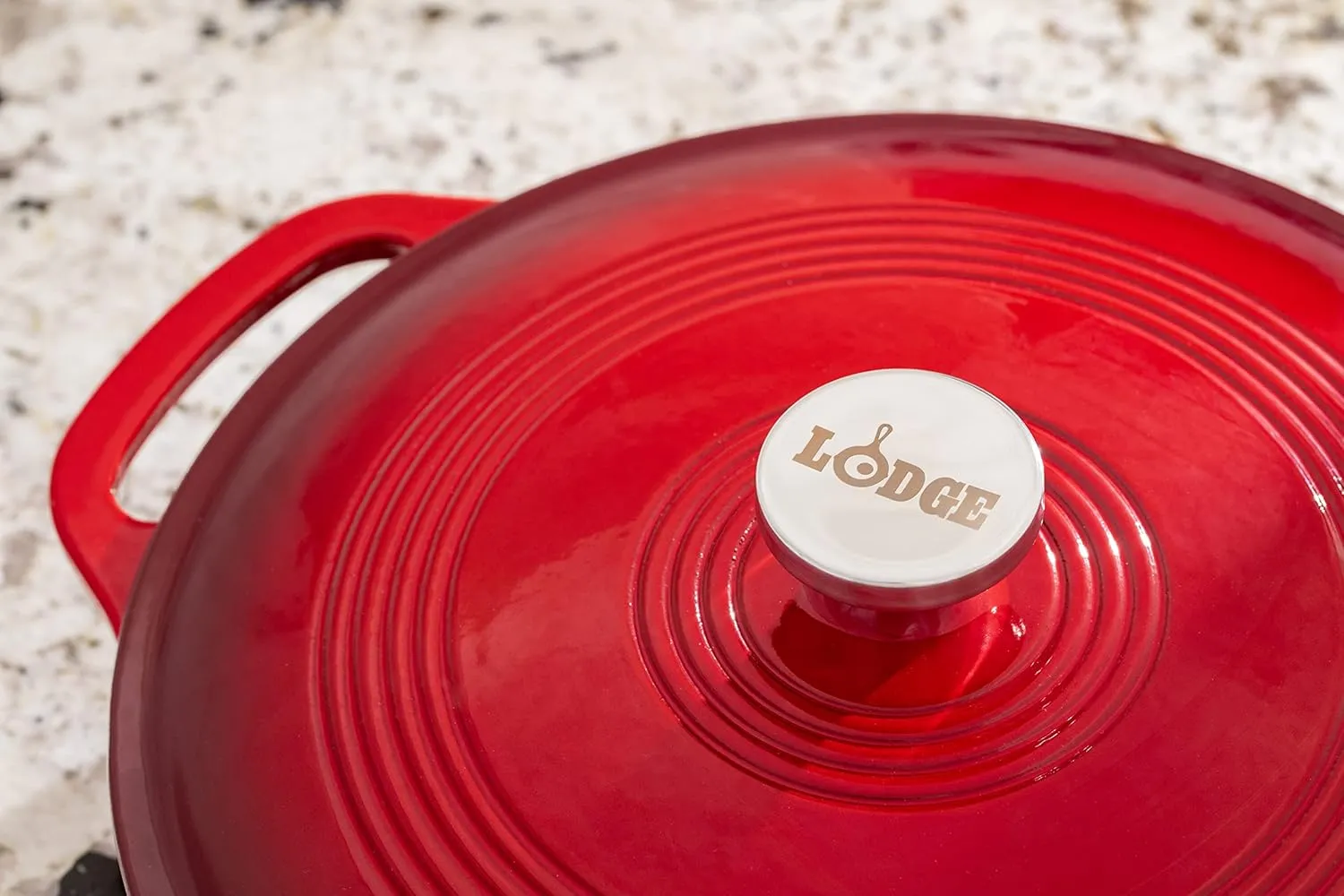 Lodge 3.6 Quart Enameled Cast Iron Oval Casserole With Lid Dual Handles  Oven Safe up to 500 F or on Stovetop - Use to Marinate, Cook, Bake, Refrigerate and Serve  Island Spice Red