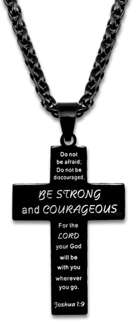 Necklace for Men Adults Football Cross Necklace for Young Men 2025 Religious Christian Gifts Stainless Steel Bible Verse Pendant Christmas Gifts