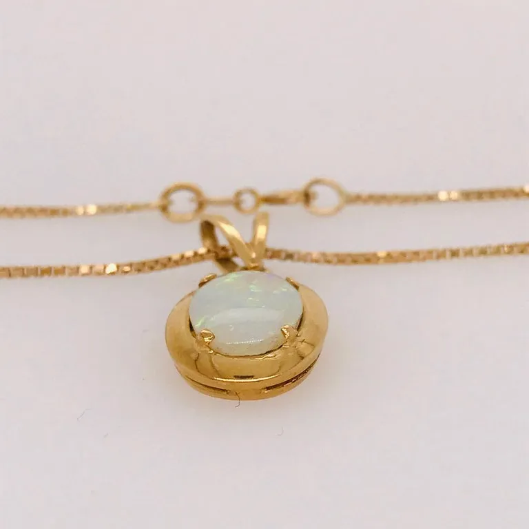 Oval Opal Necklace