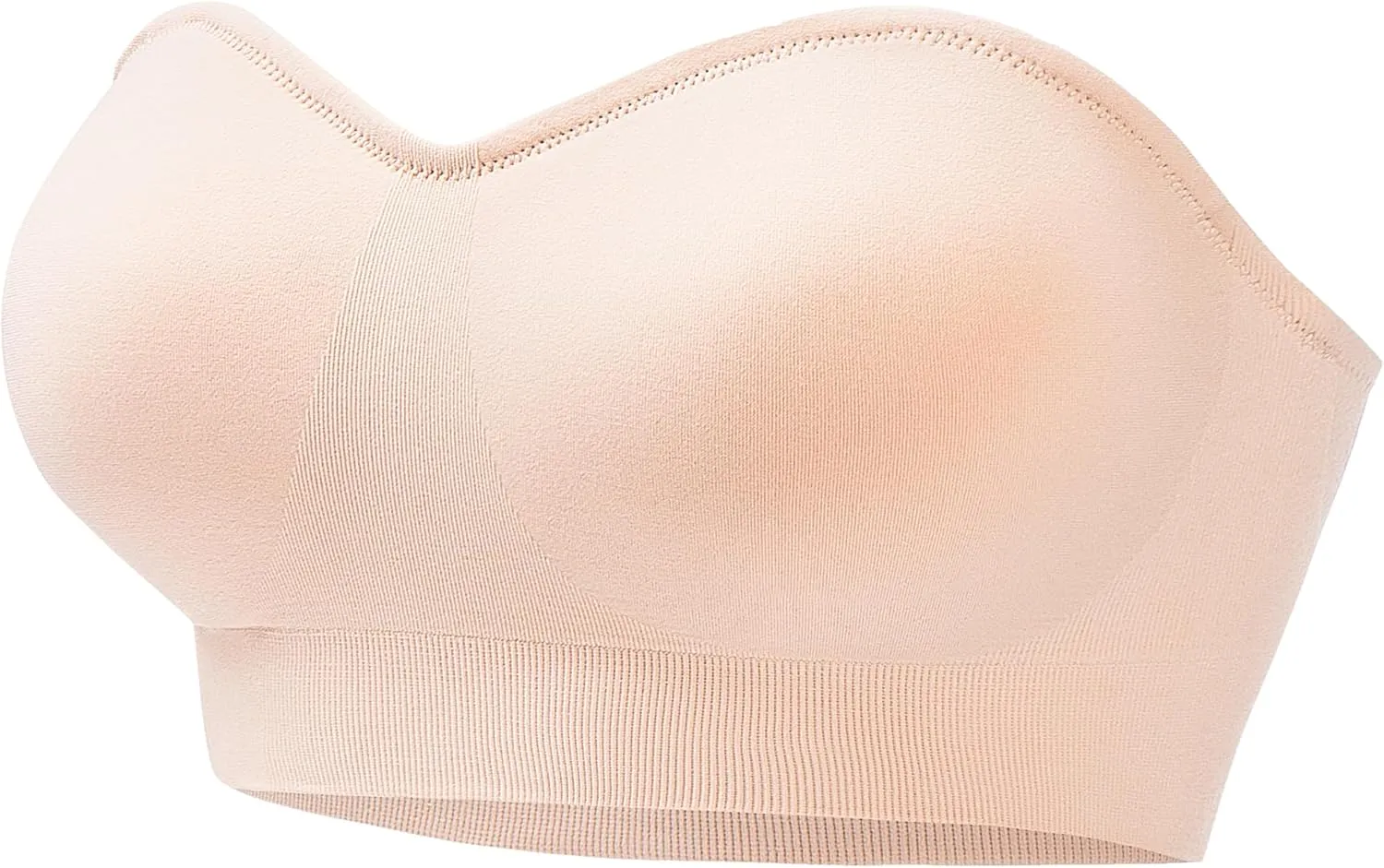 PRETTYWELL Strapless Bra for Women Comfort Non-Slip Seamless Padded Bandeau Bras Wireless Tube Top Bra with Multi-Way Straps