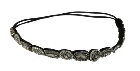 Rhinestone Beaded Hair Hoops Headbands Jewels Workmanship Headbands Elastic Non Slip Hair Bands Women Lady Girls Hair Straps Jewelry Accessories (Black)