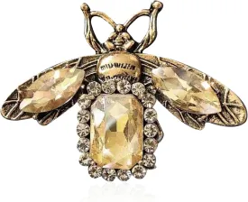 Rhinestone Bee Brooch Pin for Women Men Fashion Crystal Vintage Alloy Honey Insect Animal Brooches Lapel Dainty Dress Accessories Jewelry for Hat Bag Suit Tie Wedding Birthday