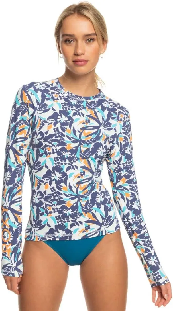 Roxy Women's Long Sleeve Rashguard  UPF 50  Sun Protection, Swim, Surf, Beach Volley, Yoga, Quick-Dry Swim Shirt
