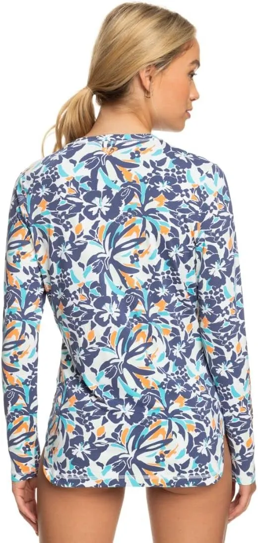 Roxy Women's Long Sleeve Rashguard  UPF 50  Sun Protection, Swim, Surf, Beach Volley, Yoga, Quick-Dry Swim Shirt