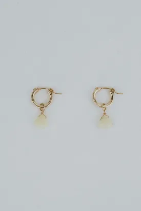 Small Clasp Hoop Earrings - Ethiopian Opal