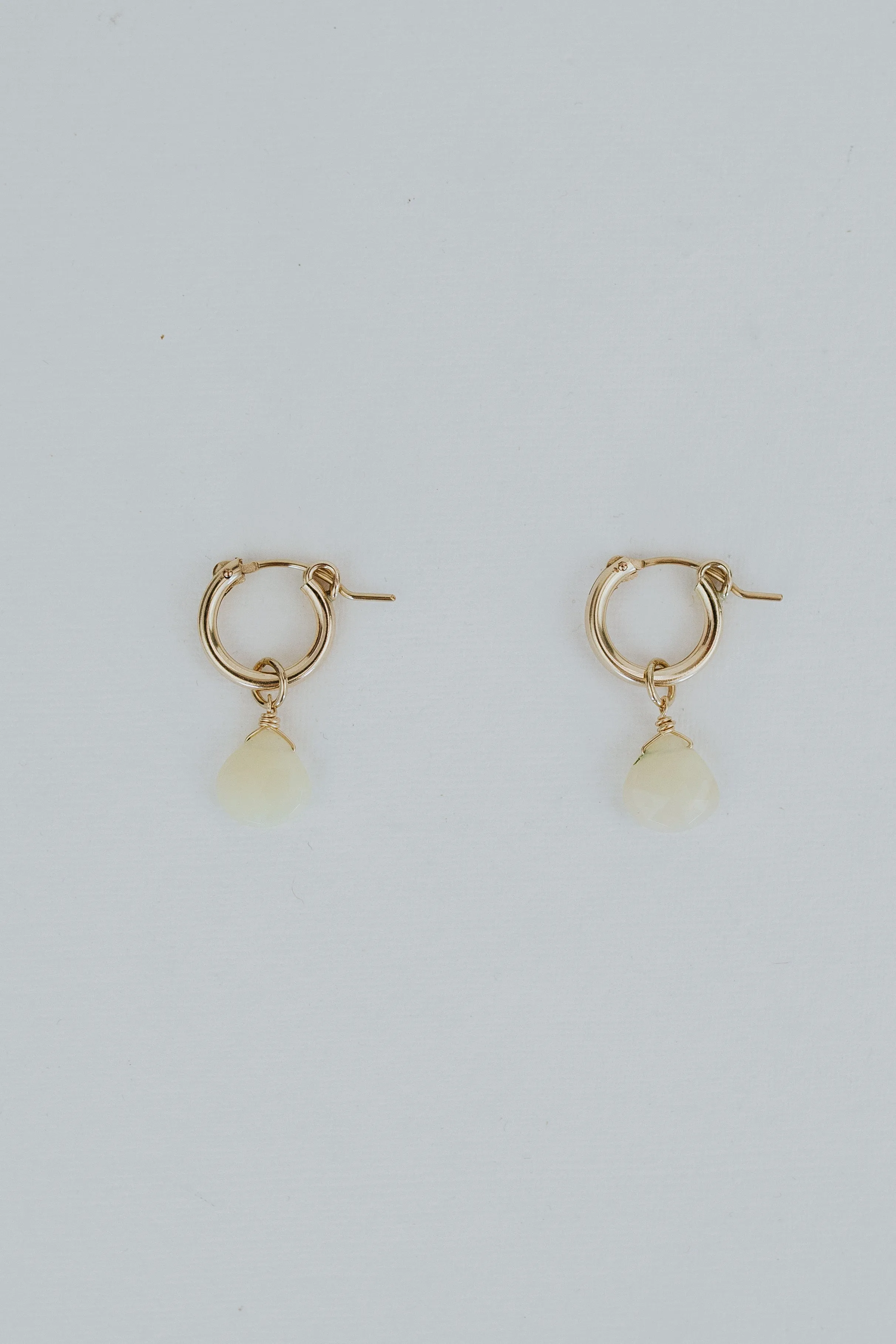 Small Clasp Hoop Earrings - Ethiopian Opal