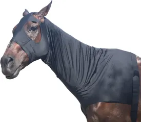 Stretch Horse Slinky Hood Spandex Mane Stay Hoods with Zipper Black X-Large