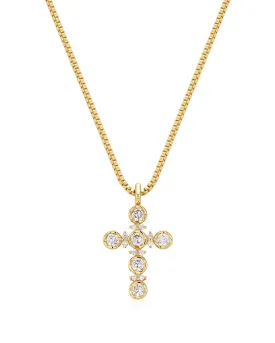 The Rosette Cross Charm Necklace