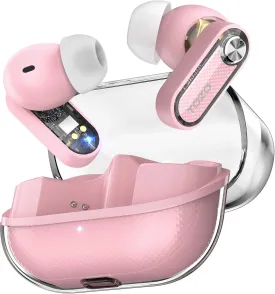 TOZO Hybrid Active Noise Cancelling Wireless Earbuds, Bluetooth 5.4 Headphones, 10mm Drivers Deep Bass Stereo Sound, 4 Mics ENC AI Clear Calls, 32 EQ Customization via App, Crystal Case Design