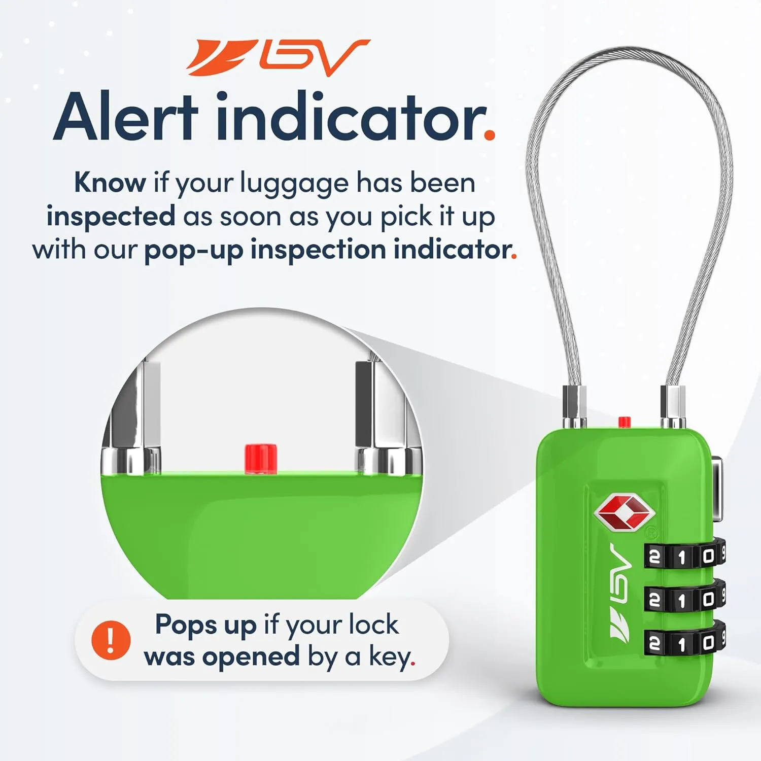 TSA Accepted Luggage Travel Lock, Set-Your-Own Combination Lock for School Gym Locker, Luggage Suitcase Baggage Locks, Filing Cabinets, Toolbox, Case (Green, 1 Pack)