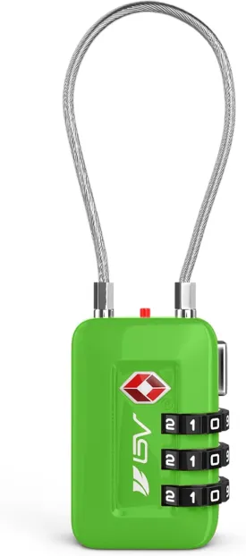 TSA Accepted Luggage Travel Lock, Set-Your-Own Combination Lock for School Gym Locker, Luggage Suitcase Baggage Locks, Filing Cabinets, Toolbox, Case (Green, 1 Pack)