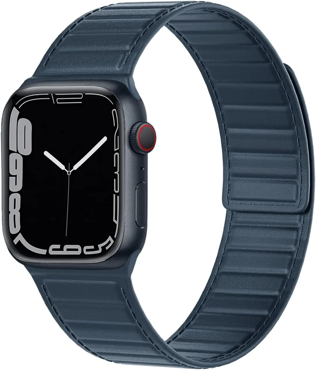 Vintage Leather Magnetic Link Bands for Apple Watch Band 49mm 46mm 45mm 44mm 41 40 mm,Top Grain Genuine Leather Loop with Strong Magnet for iWatch Ultra Ultra2 SE SE2 Series 10/9/8/7/6/5/4 Men Black