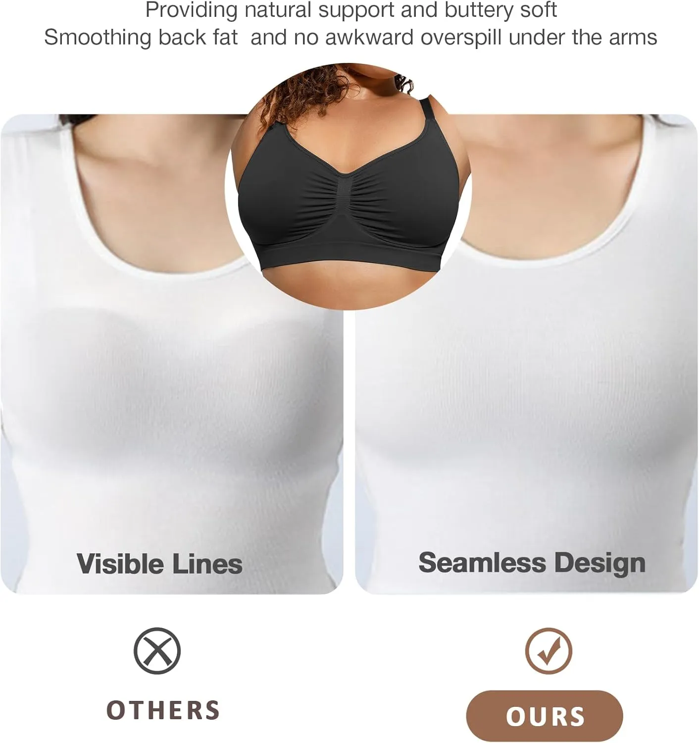 Women's Wireless Seamless Bras No Underwire Stretch Adjustable Bralettes Comfortable Soft Everyday Bra