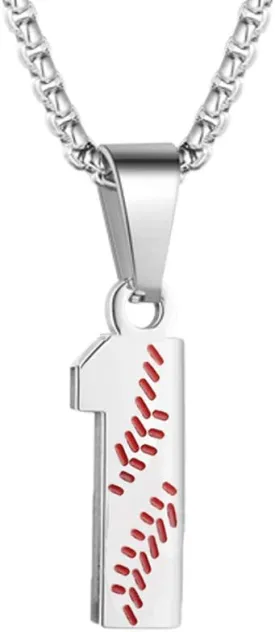 ZRAY Inspiration Baseball Jersey Number Necklace Stainless Steel Charms Number Pendant for Men Women